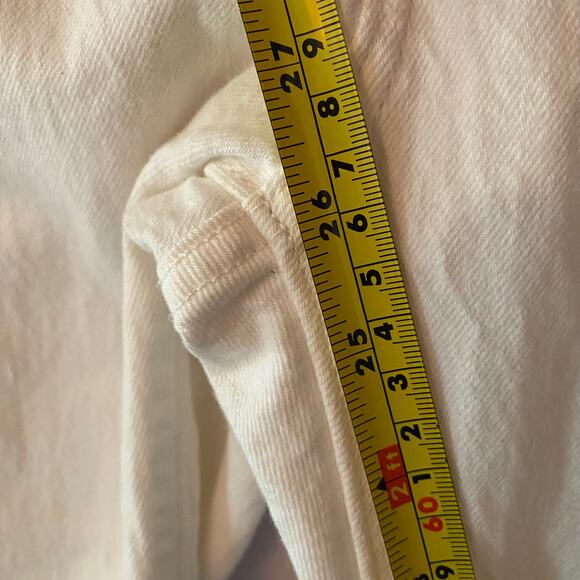 Levi's 501 Premium Taper Jeans Cotton Button Fly White Blue Women's size 28 x 26 - Picture 10 of 13